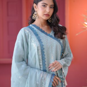 cotton embroidered long shirt with hand paint