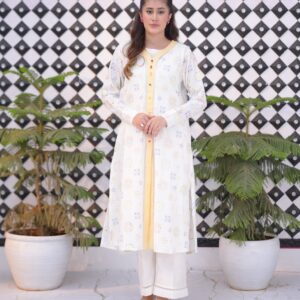 Home cotton embroidered long shirt with hand paint