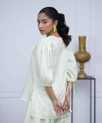 Elegent All - Pistachio Green Farshi Shalwar Dress for�modern�look