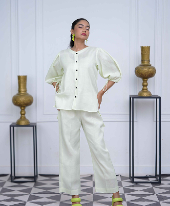 Classy Pistachio Green Coat�Set