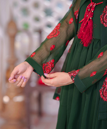 Minimalist Embroided Traditional Dress-3�Peice