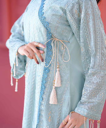 Fancy Angrakha Dress with Elegant Lace�Detailings